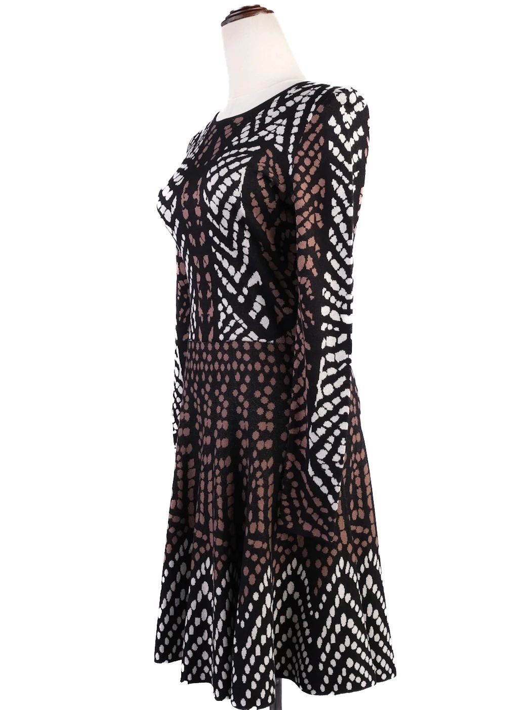 bcbgmaxazria women's xs silk geometric pattern dress excellent condition