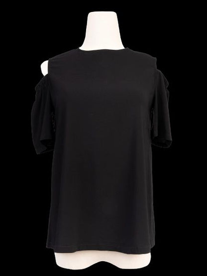 Marella Black Cold Shoulder Top Viscose Size S Excellent Condition