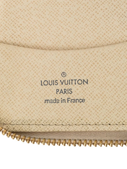 Excellent Louis Vuitton Checkered Leather Wallet with Gold Zipper