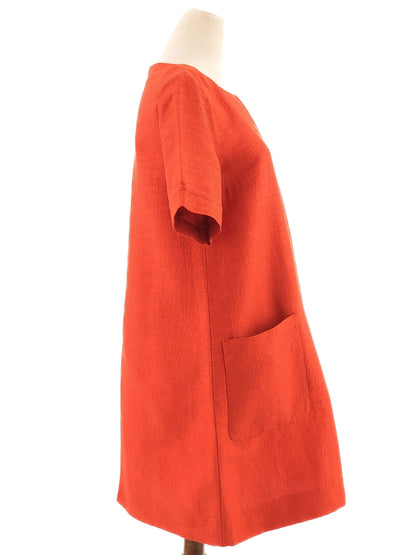 Excellent Max Mara Red Silk Dress Size M Knee-Length with Pockets