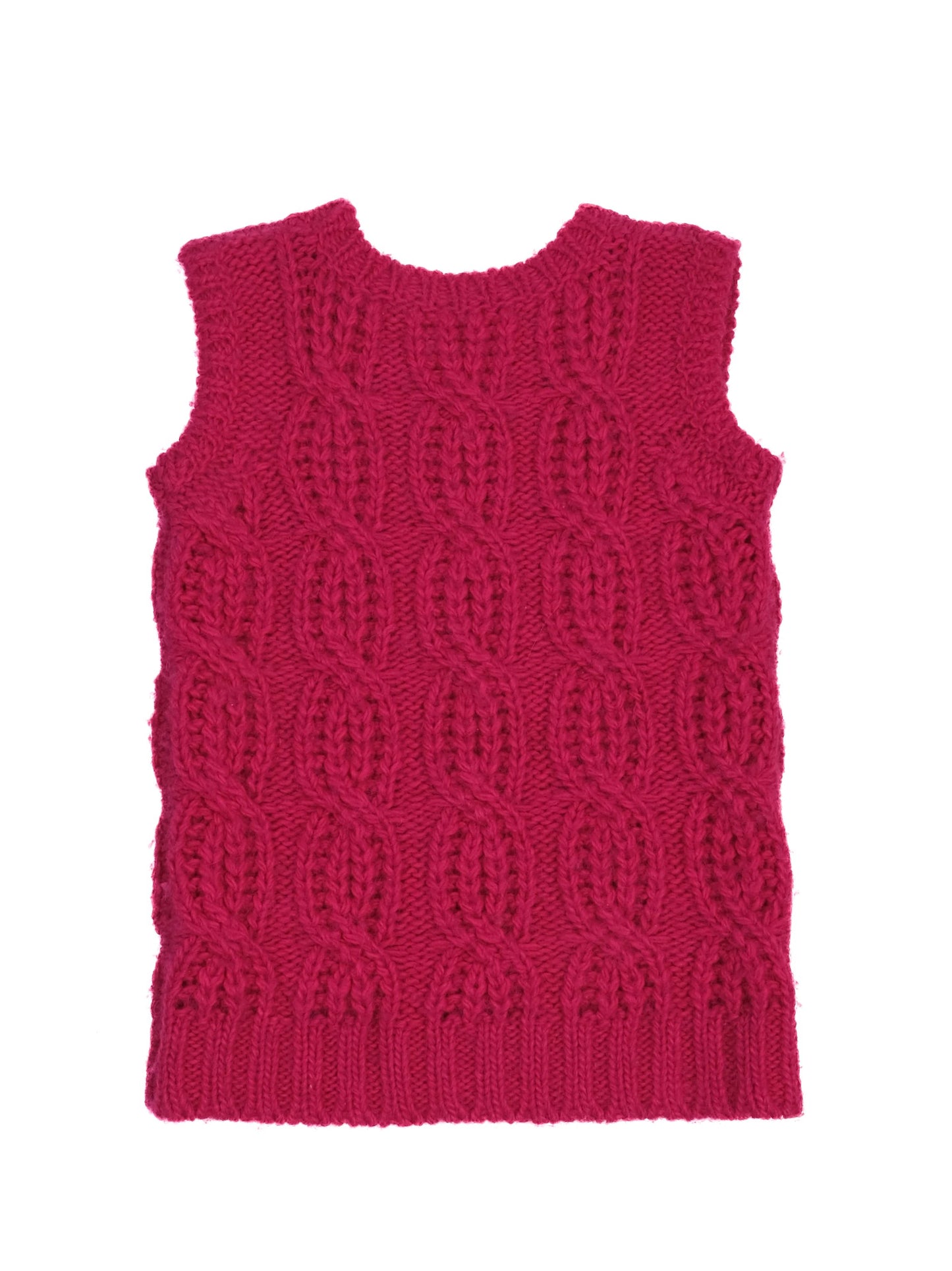 excellent gucci pink wool cable knit vest for kids size 12/18