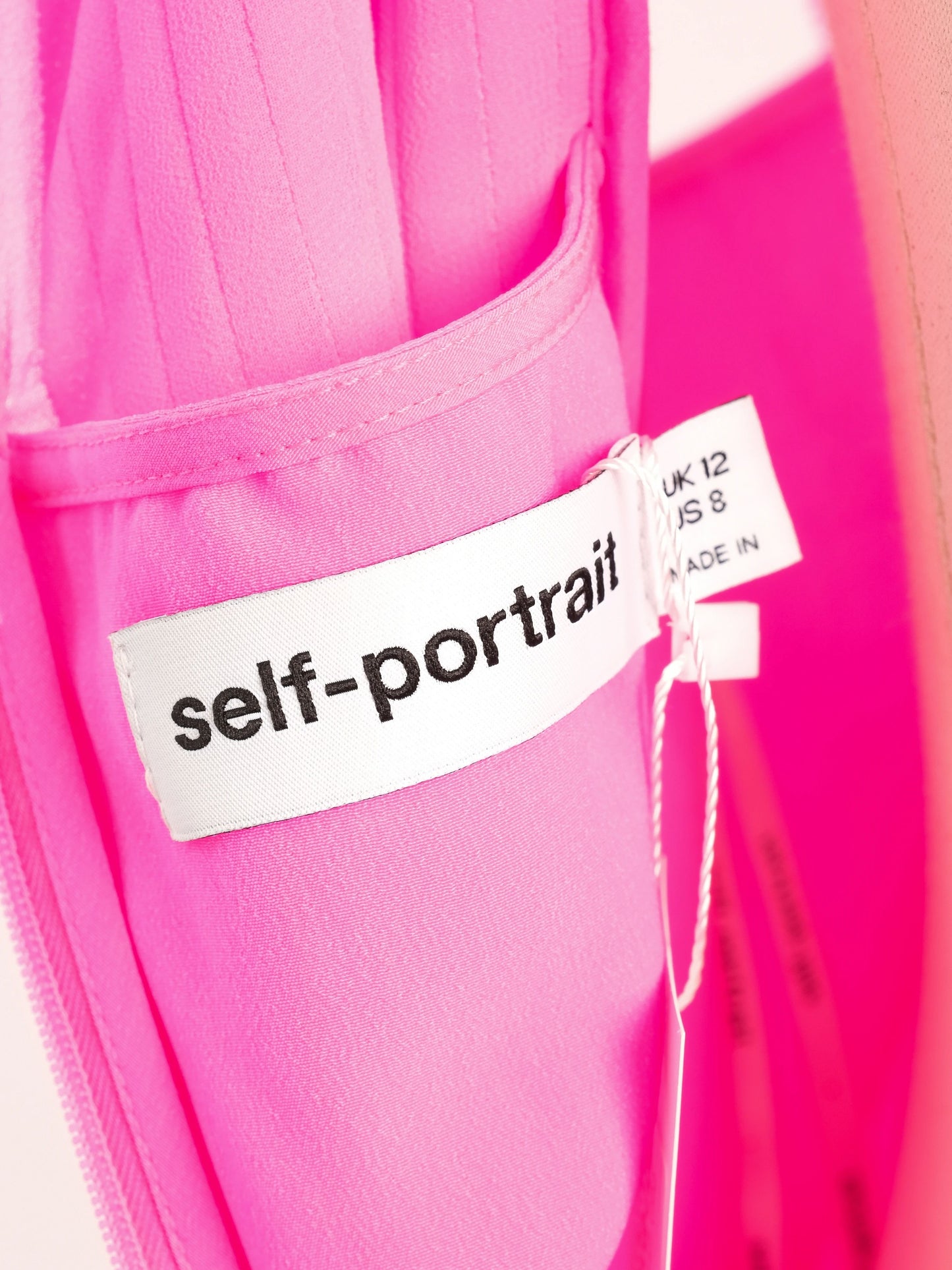 excellent self-portrait pink pleated dress with ruffled sleeves