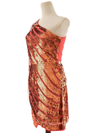 Excellent Elisabetta Franchi Pink One-Shoulder Dress Size M