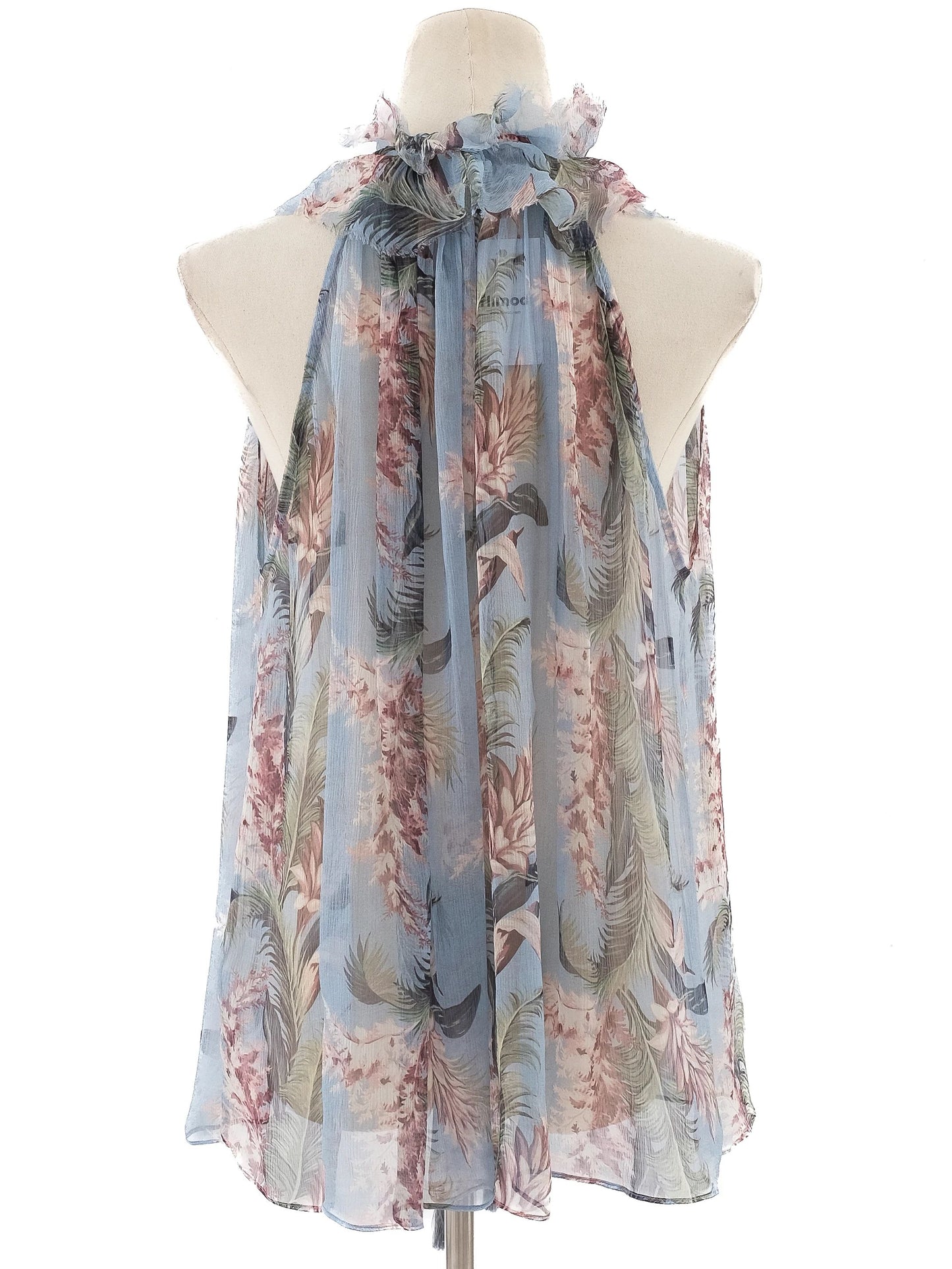 excellent zimmerman floral silk blouse xs pastel combined color
