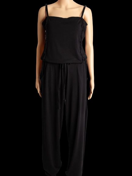 good emporio armani black cotton jumpsuit size l women