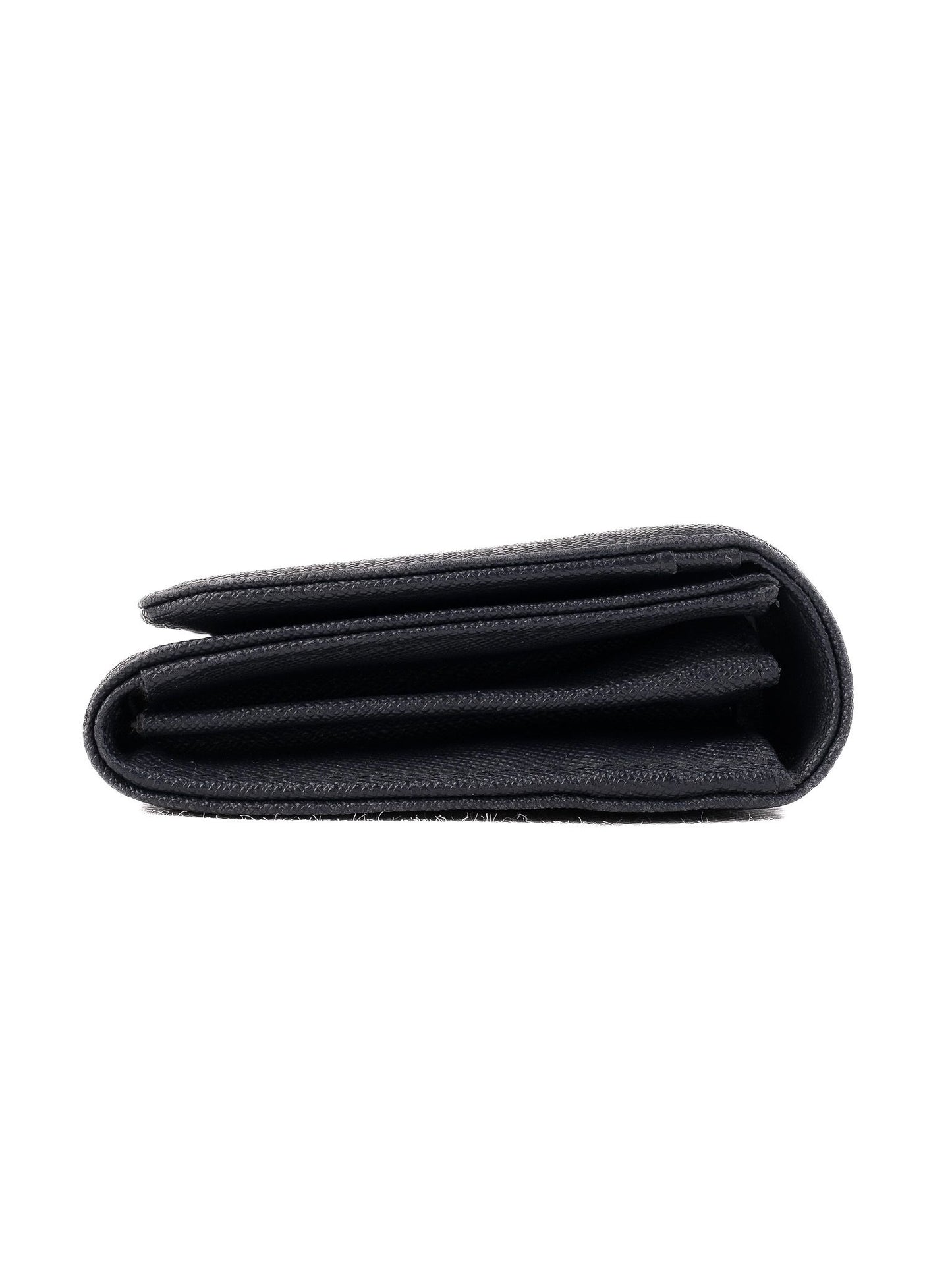 average condition armani jeans black leather wallet with metal logo