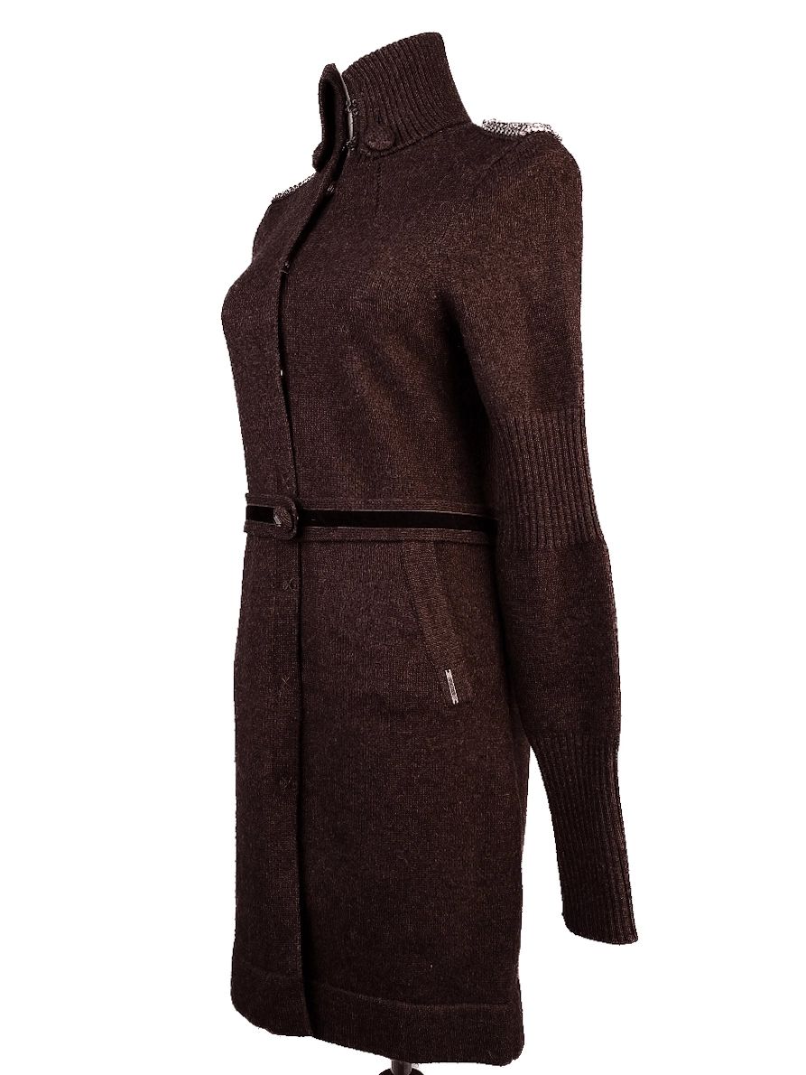 excellent liu jeans orange wool coat size s with high collar