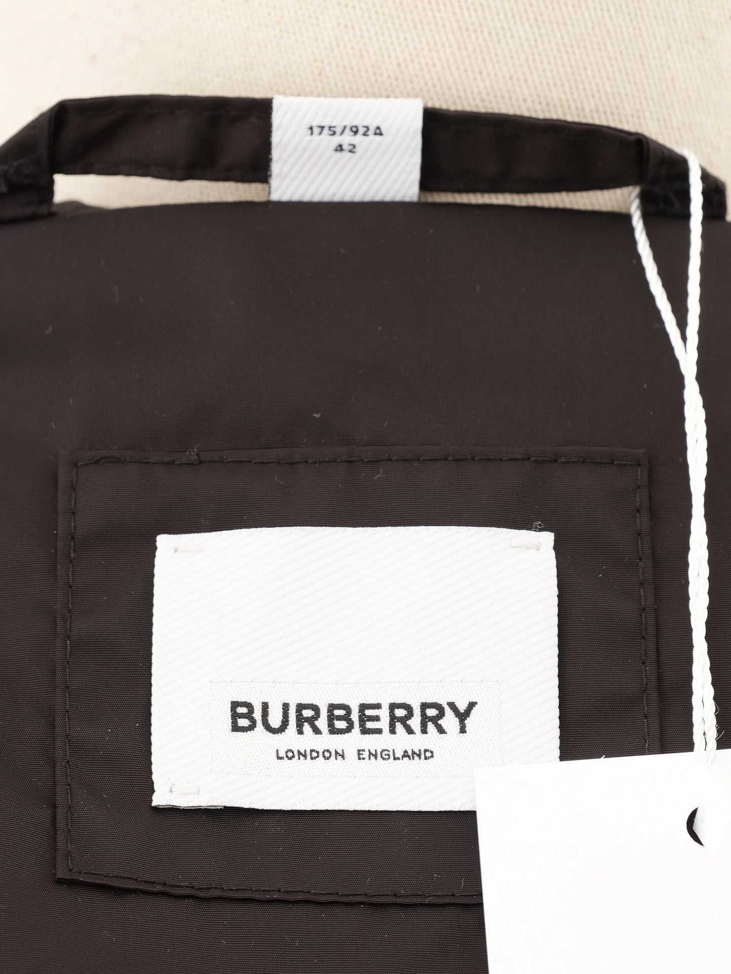 excellent burberry black hooded jacket size xl nylon women
