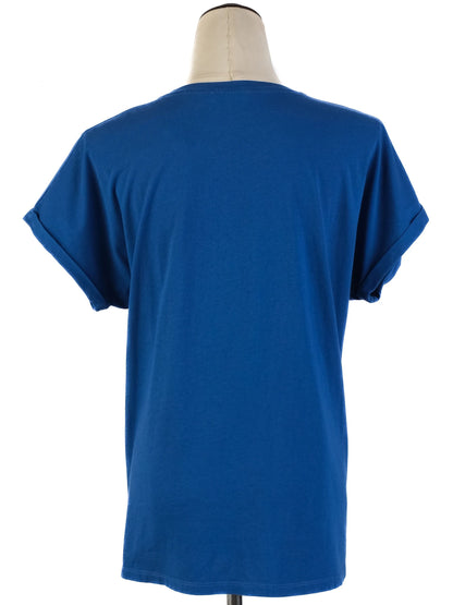 Excellent Balmain Blue Cotton T-Shirt Size M with Logo