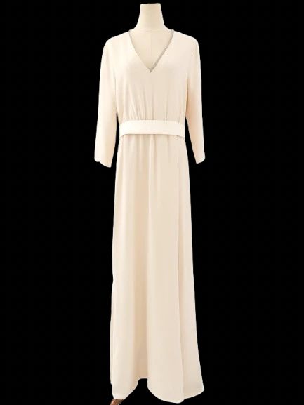 new fabiana filippi yellow viscose dress long sleeve v-neck