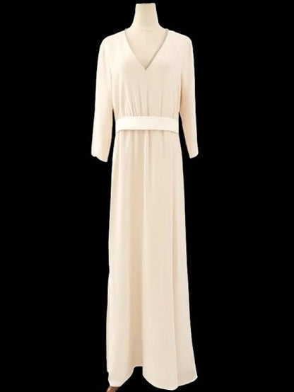 NEW Fabiana Filippi Yellow Viscose Dress Long Sleeve V-Neck