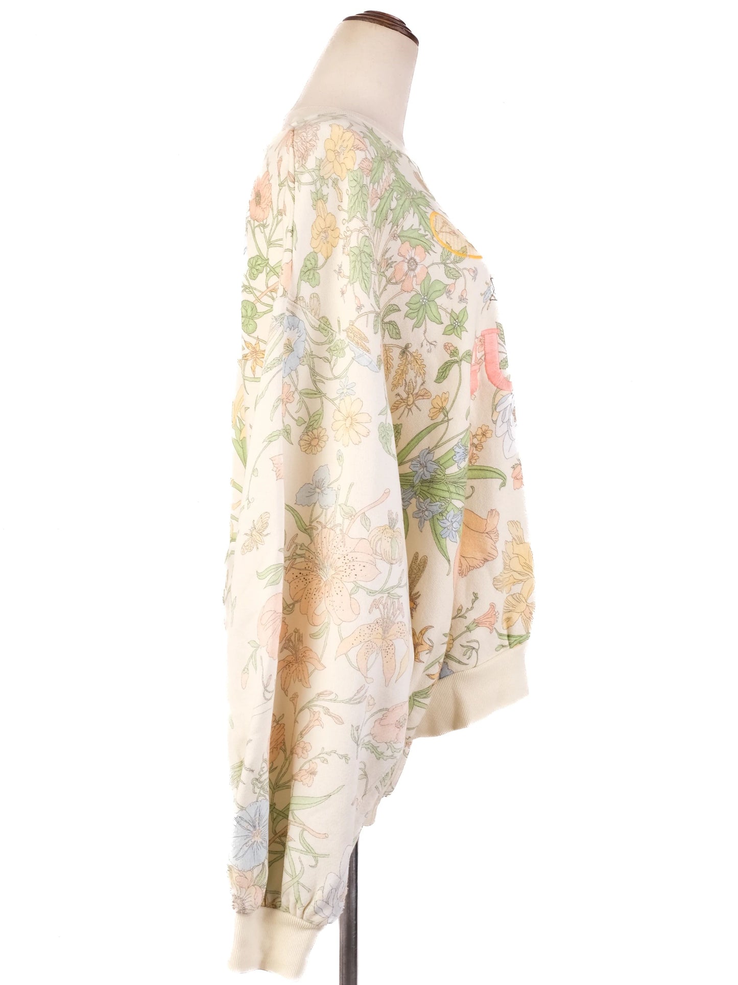 excellent gucci floral sweatshirt cream floral print women's m