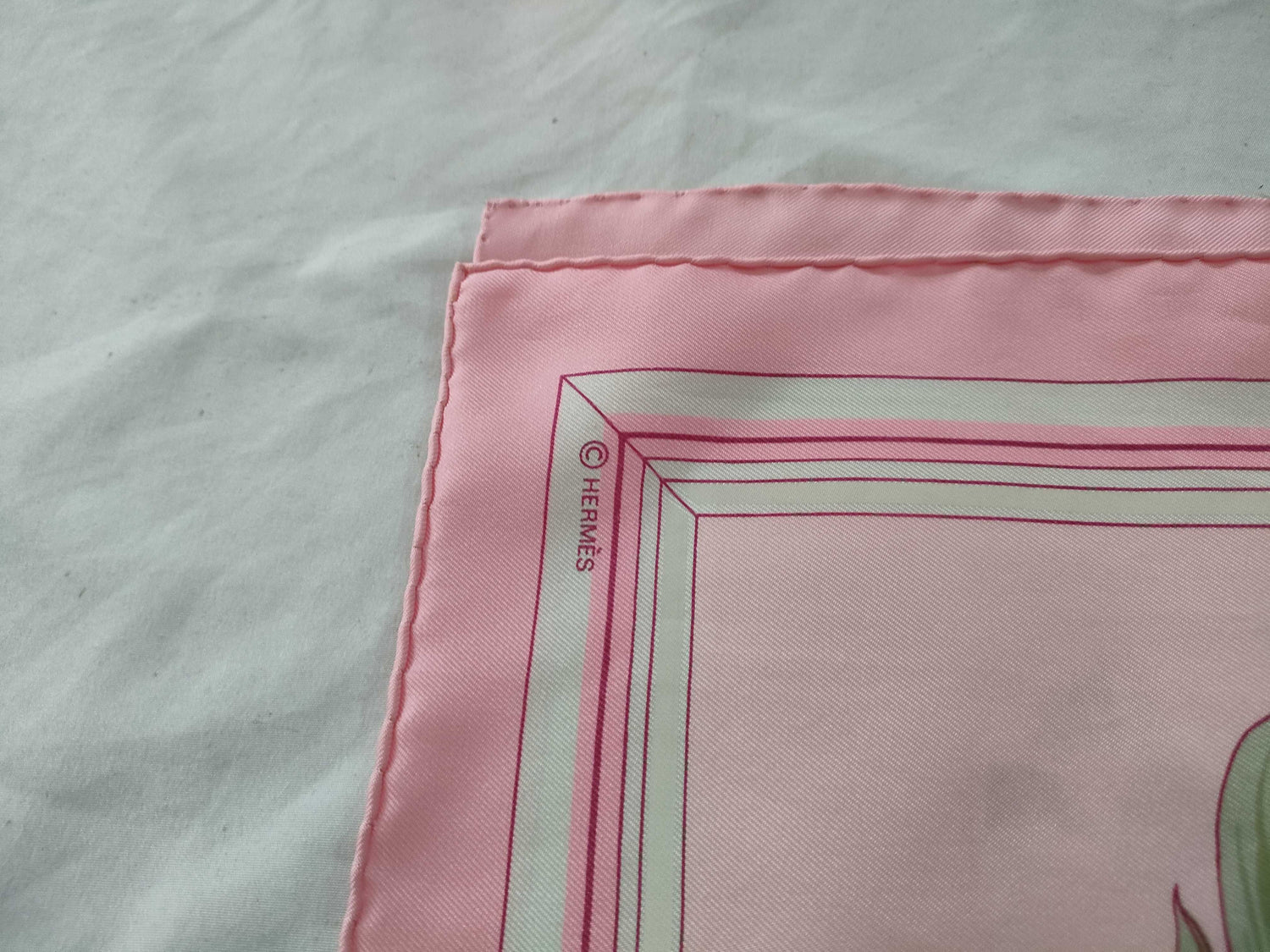 Hermes Carr 90 Quai Aux Fleurs Flowering Coastal Avenue Scarf Pink Silk