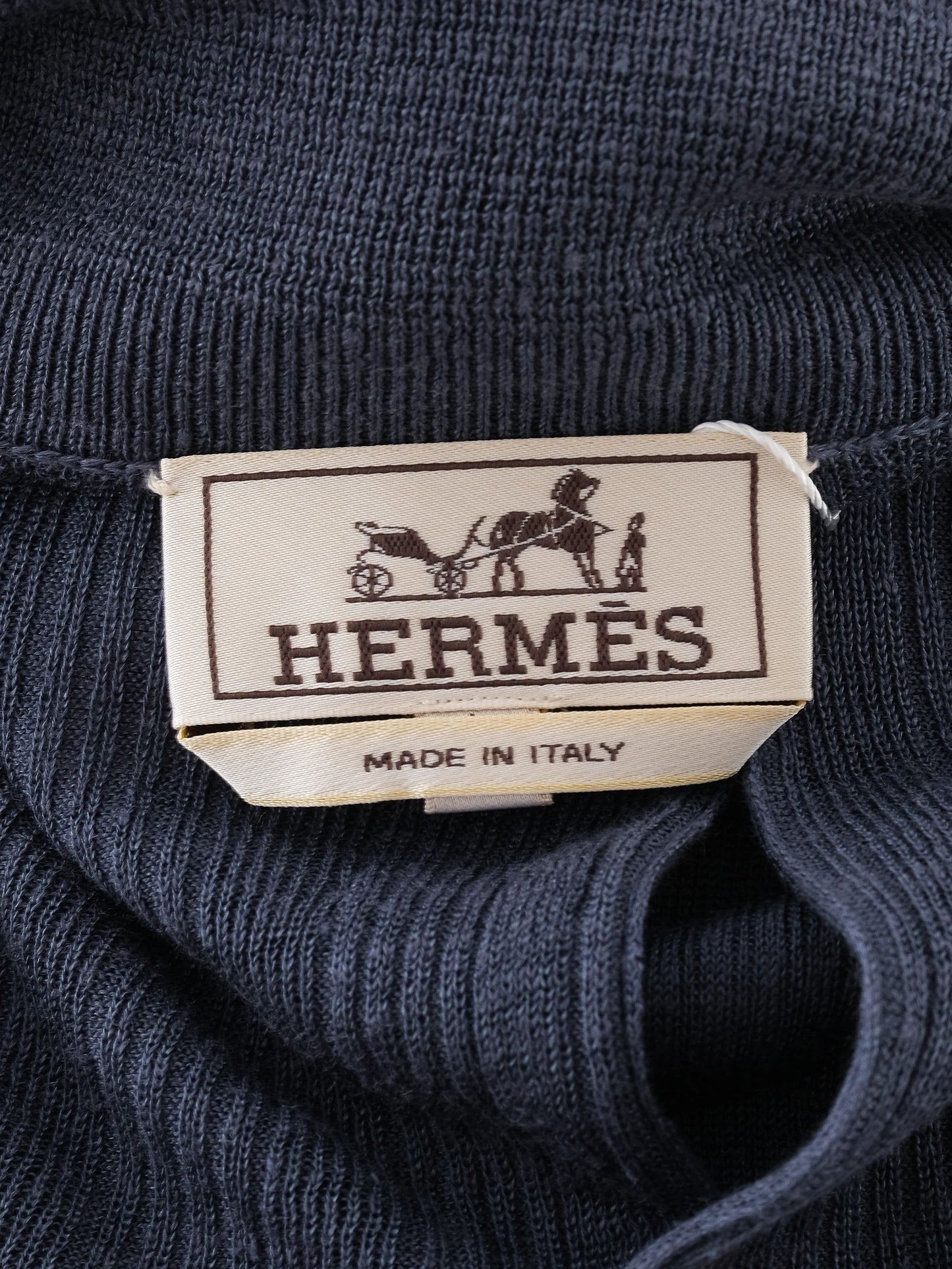 hermes men's silk button-up shirt blue size l excellent condition