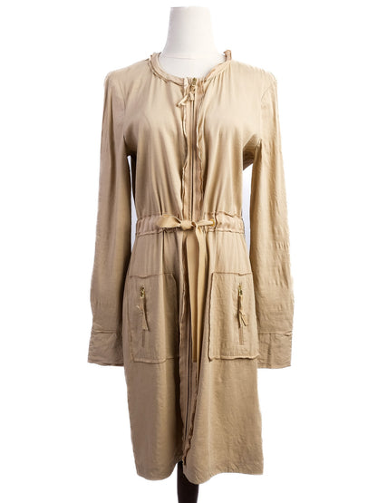 Elie Tahari White Viscose Dress XS with Zipper Pockets