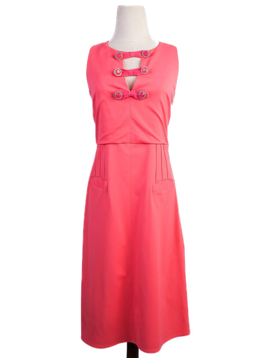 Excellent VDP Pink Sleeveless Dress Size L with Pockets & Details