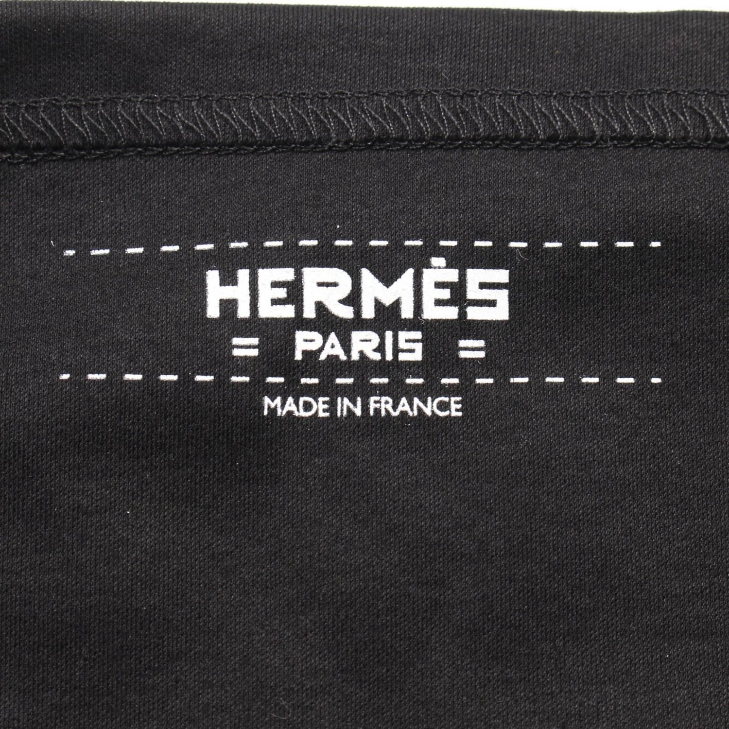 Hermes Embroidered Pocket T-shirt Black Cotton