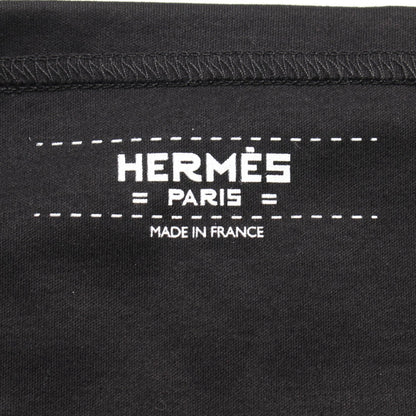 Hermes Embroidered Pocket T-shirt Black Cotton