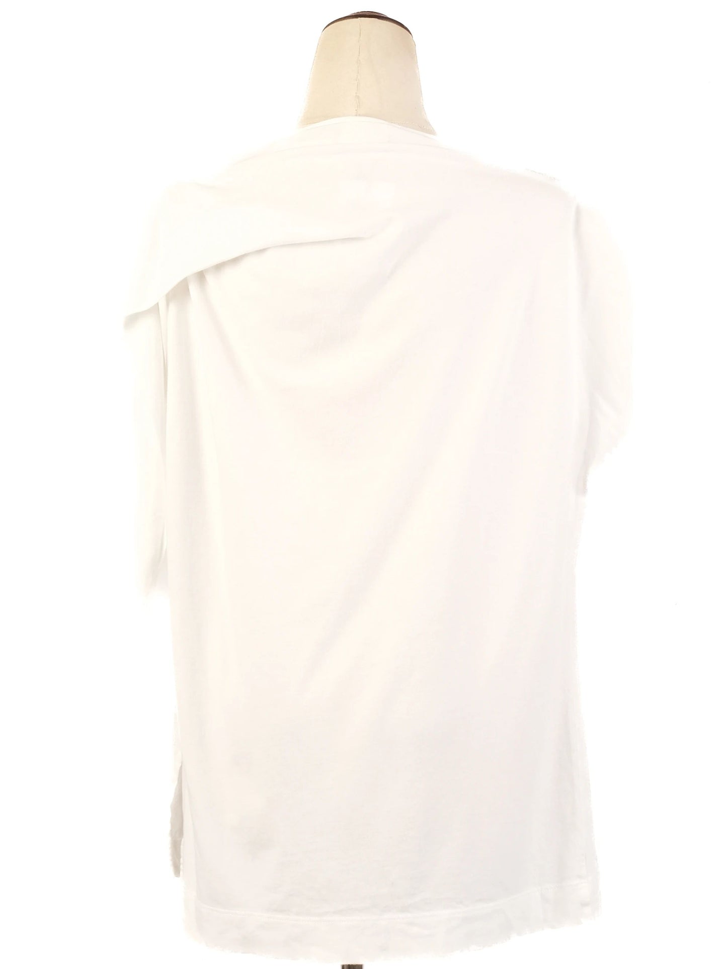 excellent dries van noten white sleeveless blouse size l