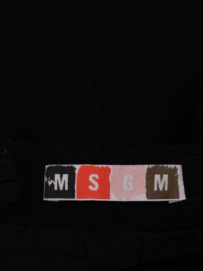 Excellent MSGM Black Viscose Skirt with Red Graphic Size 6