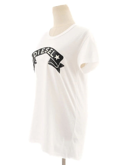 EXCELLENT Diesel Women's T-Shirt White Size S Cotton Natural