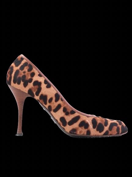 excellent dolce gabbana leopard print high heels size 39 leather