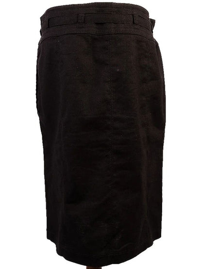 Excellent Armani Jeans Black Viscose Skirt with Belt Size N/A