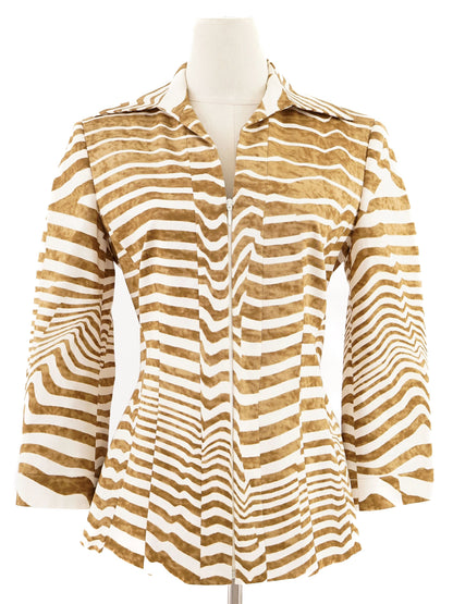 Perfect Gianfranco Ferr� Orange Striped Shirt Size M Women