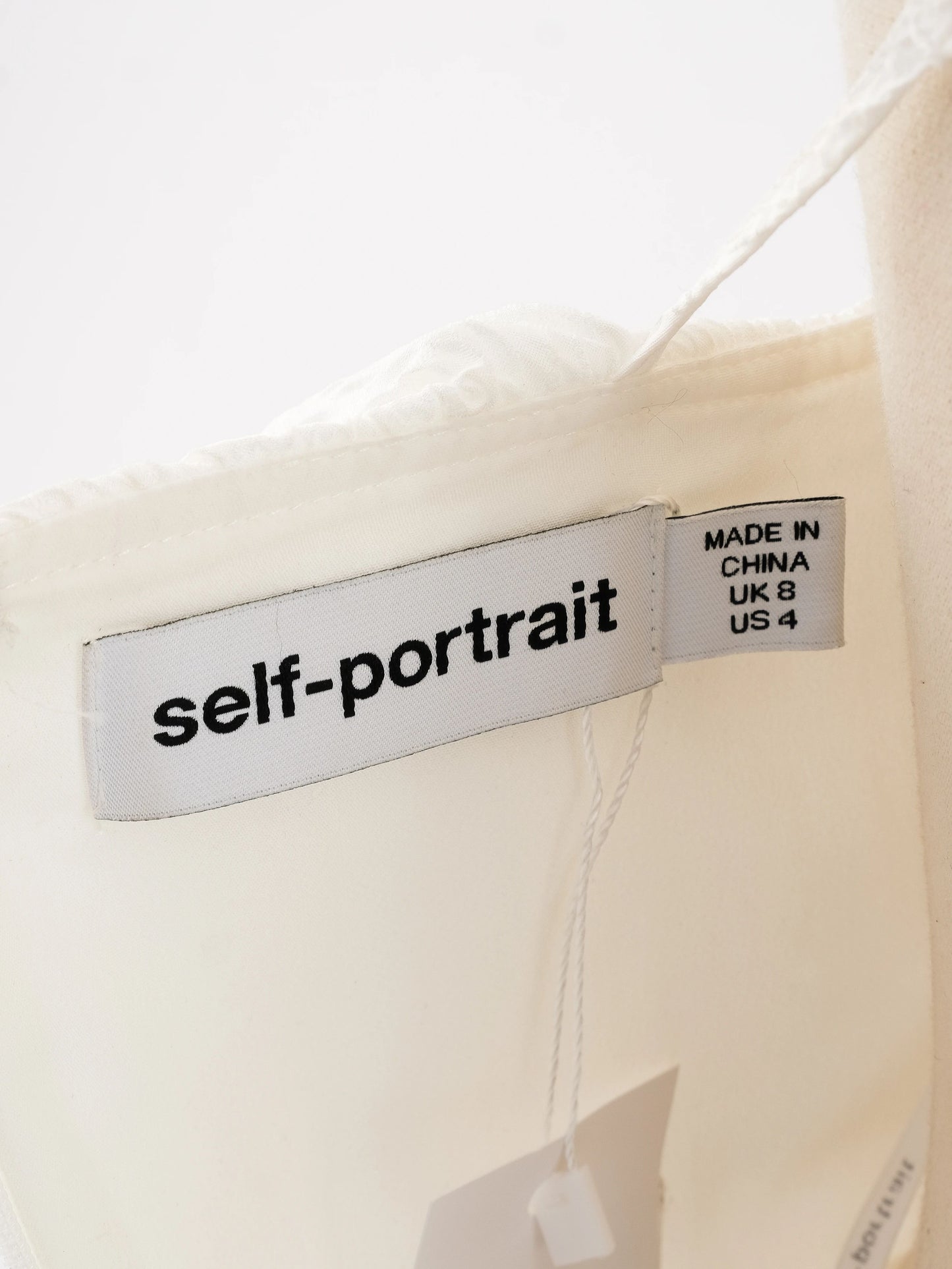 excellent self-portrait white a-line dress with spaghetti straps
