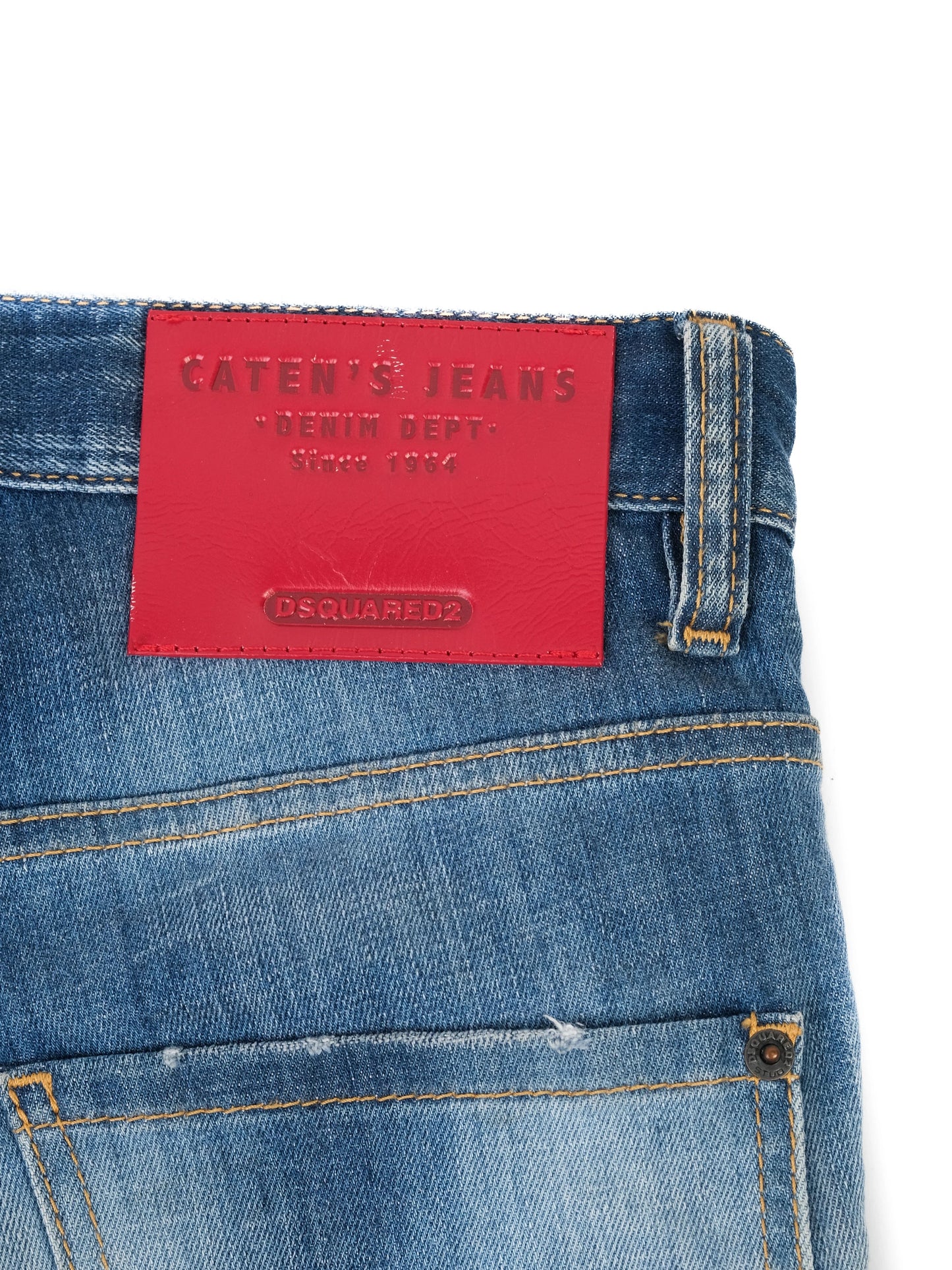 excellent dsquared2 blue distressed jeans size m for women