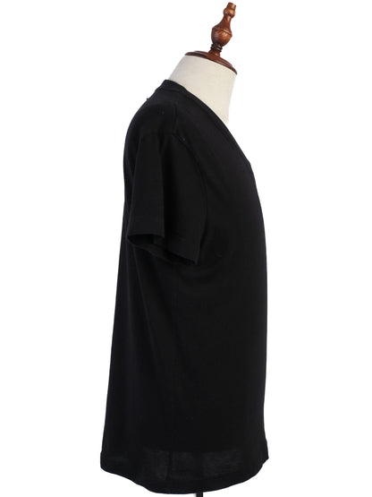 Excellent Prada Black Cotton V-Neck T-Shirt Size M for Men
