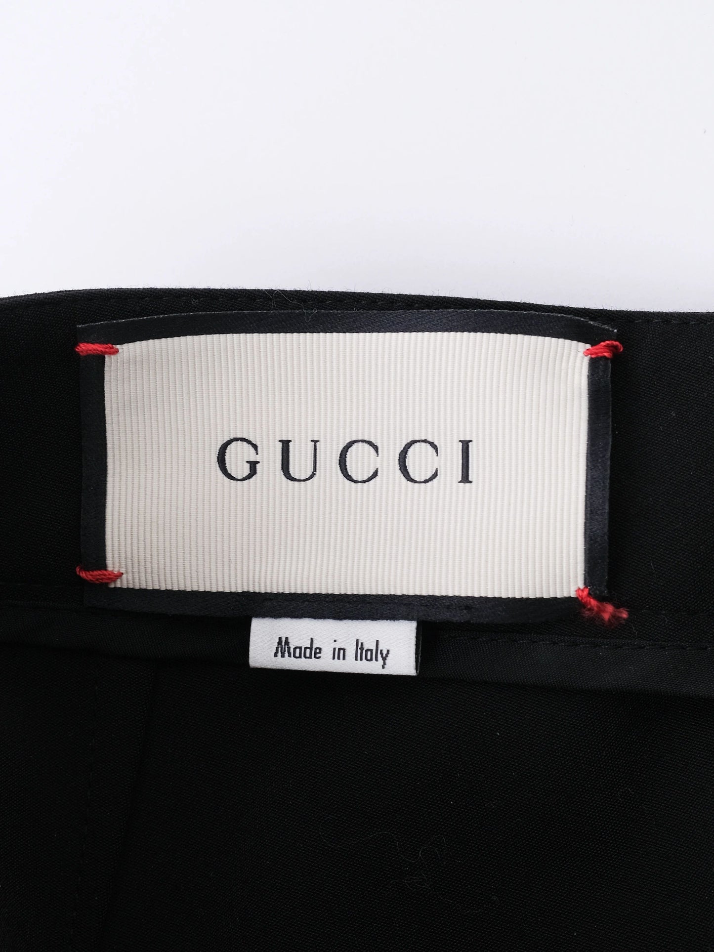 excellent gucci black nylon pants with red stripes size m made in italy
