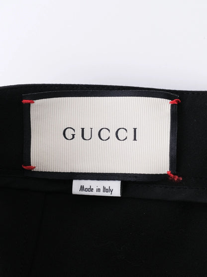 Excellent Gucci Black Nylon Pants with Red Stripes Size M Made in Italy