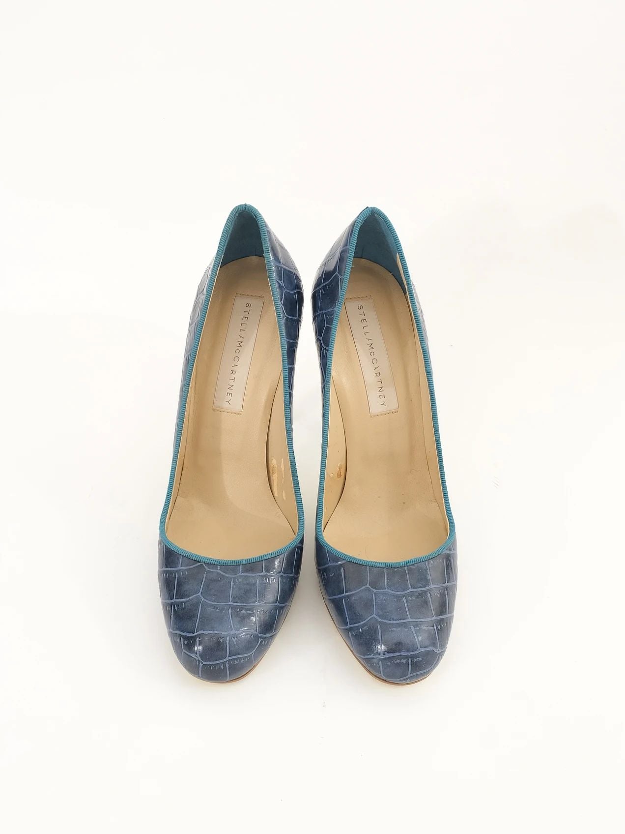 good stella mccartney blue leather high-heeled shoes size 37.5