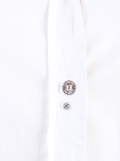Excellent Richmond Women's White Long Sleeve Button-Up Shirt Size L