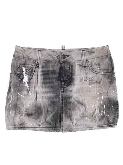 Excellent Dsquared2 Gray Distressed Denim Mini Skirt Women Size N/A