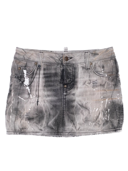 Excellent Dsquared2 Gray Distressed Denim Mini Skirt Women Size N/A