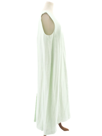 NEW Cos Green V-Neck Maxi Dress Size XL Sleeveless Viscose