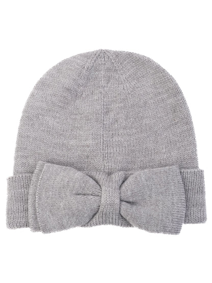 Excellent Kate Spade Gray Wool Beanie Hat with Bow Size S