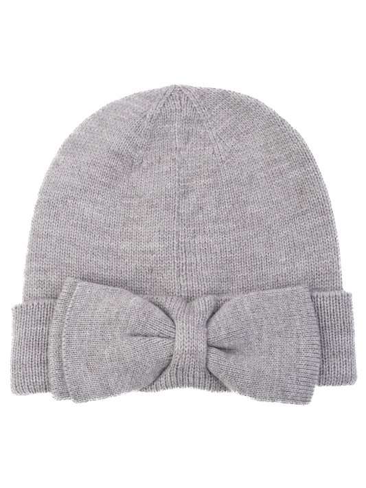 Excellent Kate Spade Gray Wool Beanie Hat with Bow Size S