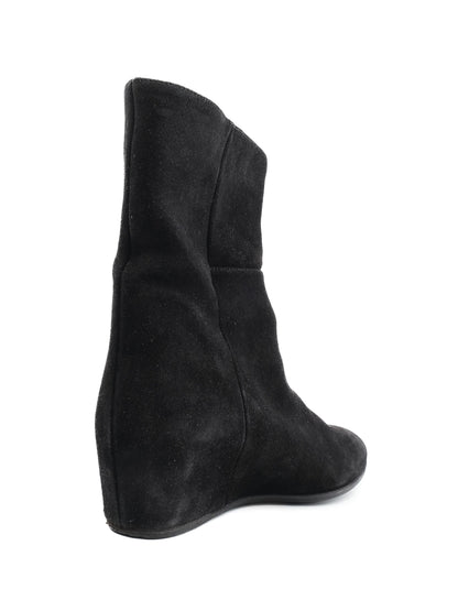 Jimmy Choo Black Leather Wedge Boots Size 39 Women Excellent Condition