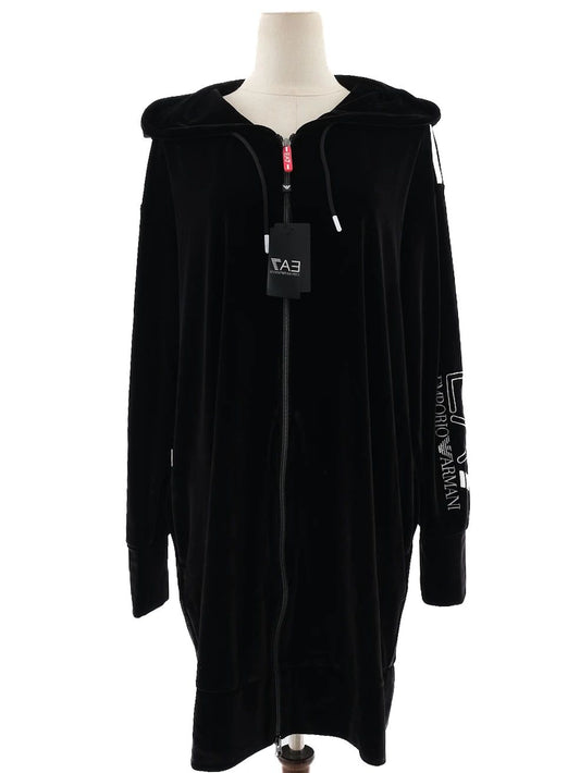 NEW Emporio Armani Black Hooded Zip-Up Coat Size XL