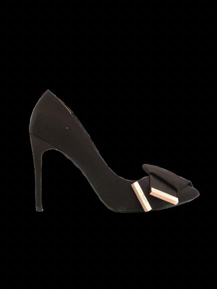 ted baker women's black high-heeled shoes size 38 with bow detail