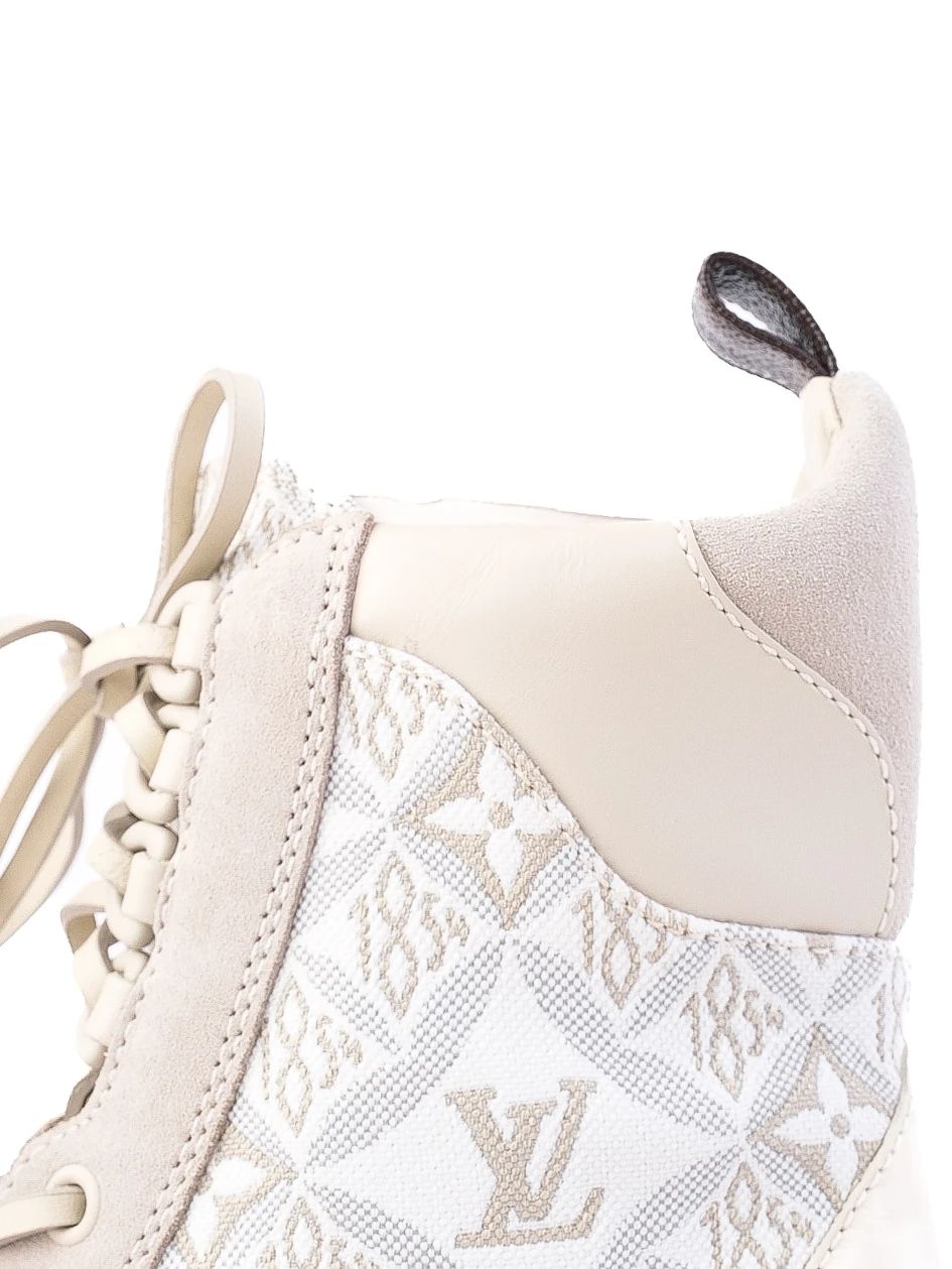 perfect louis vuitton high-top boots white fabric size 38