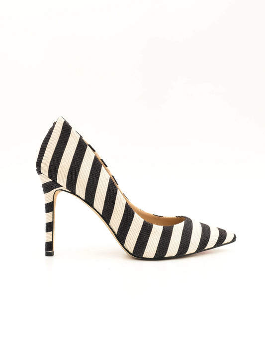 Excellent Sam Edelman Black & White Striped High-Heeled Shoe Size 38.5