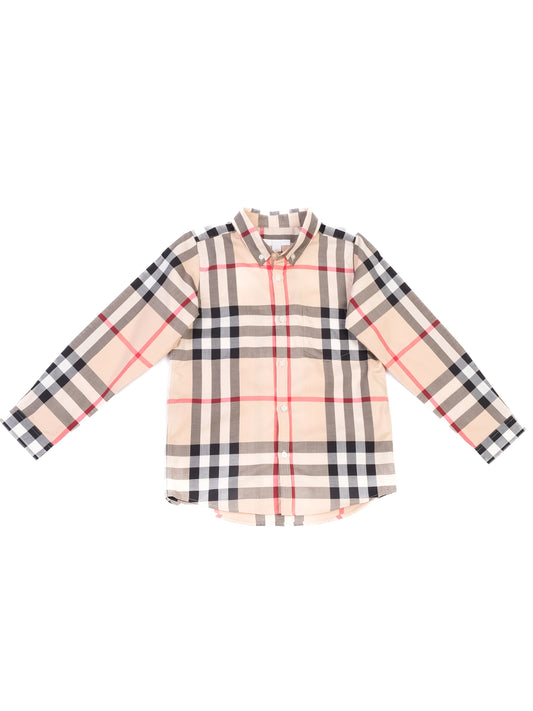 Perfect Burberry Children's Shirt Size 8 Combined Plaid Cotton