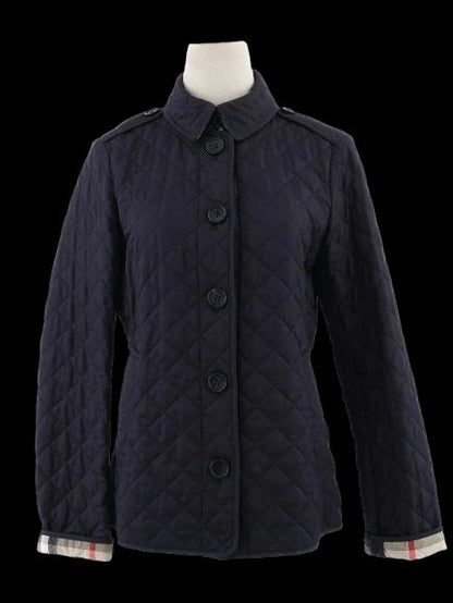 Excellent Burberry Blue Quilted Jacket Size S Polyester Women