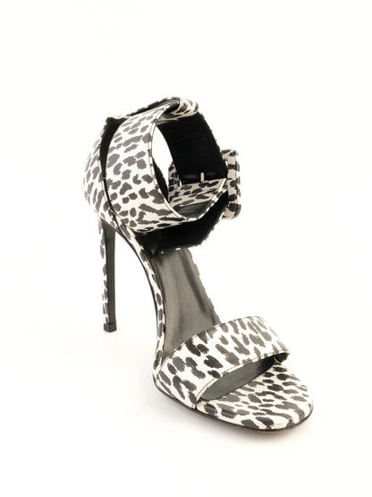 Excellent Saint Laurent High-Heeled Shoes Animal Print Leather Size 38