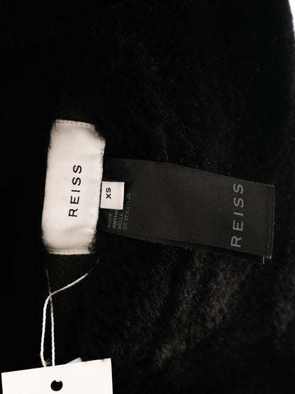 Good Reiss Black Leather & Faux Fur Jackets Size XS