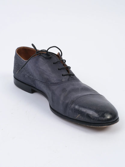 Good Doucal's Blue Leather Cap-Toe Dress Shoes Size 41